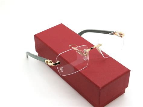 cartier woods|cartier wood rimless eyeglasses.